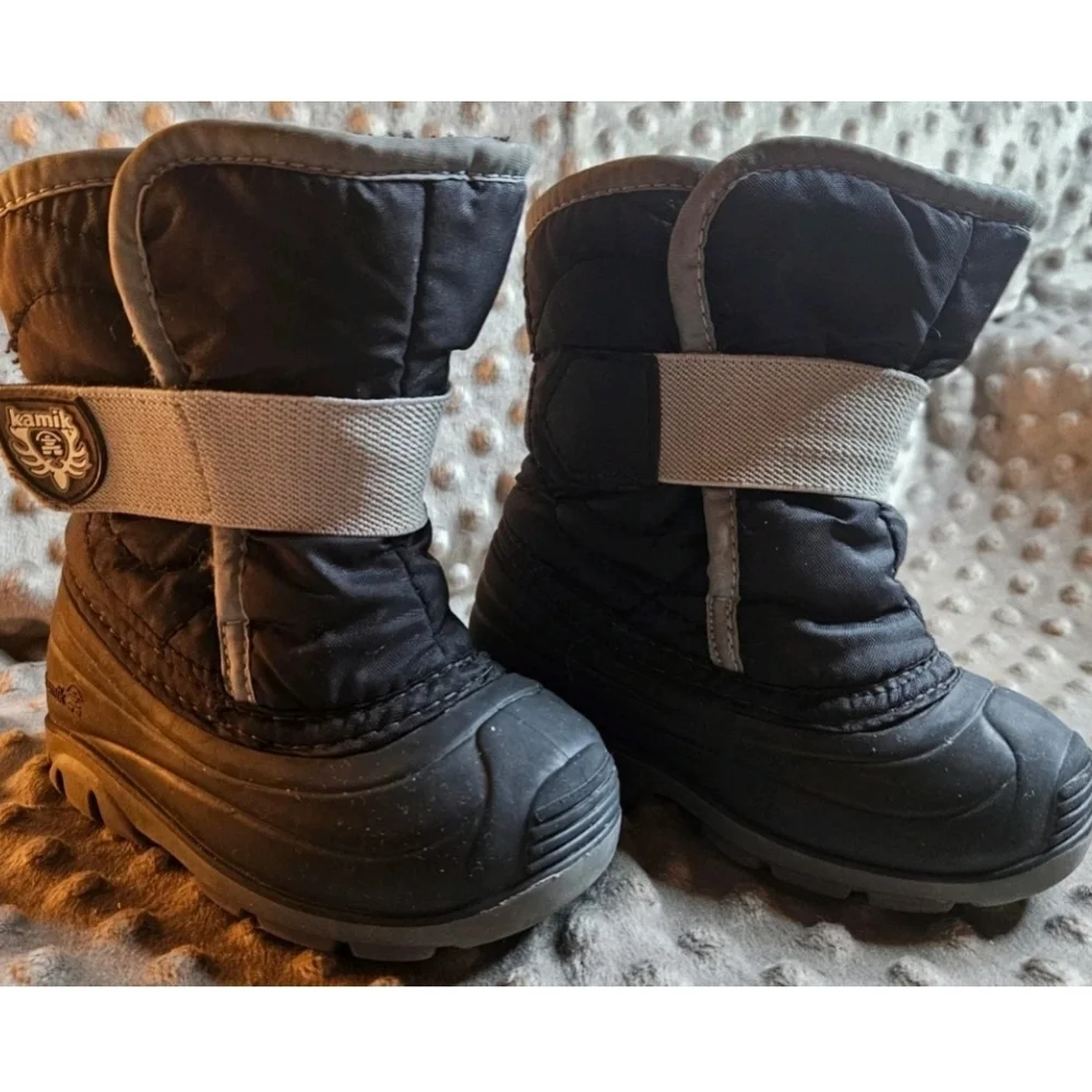 Kamik‎ Kids Toddler Black Waterproof Lined Snow Boots Size 6